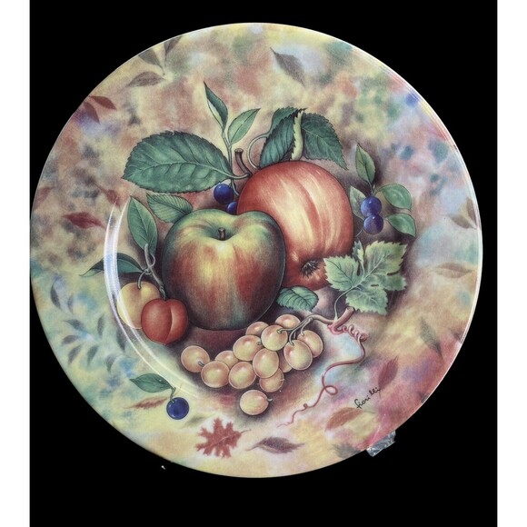 Fruit Plates St. Limoges 7.5” Fruit Pattern, 4 dessert bread Signed Fiorilli - Picture 2 of 14